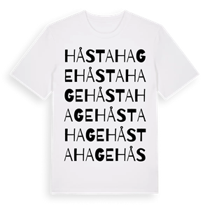Håsta hage ordlek t-shirt – ekologisk bomull t-shirt från Pinshirt