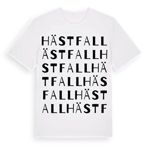 Hästfall ordlek t-shirt – ekologisk bomull t-shirt från Pinshirt