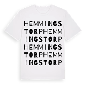 Hemmingstorp ordlek t-shirt – ekologisk bomull t-shirt från Pinshirt