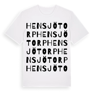 Hensjötorp ordlek t-shirt – ekologisk bomull t-shirt från Pinshirt