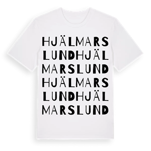 Hjälmarslund ordlek t-shirt – ekologisk bomull t-shirt från Pinshirt