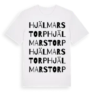 Hjälmarstorp ordlek t-shirt – ekologisk bomull t-shirt från Pinshirt