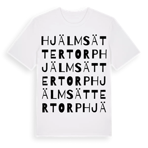 Hjälmsättertorp ordlek t-shirt – ekologisk bomull t-shirt från Pinshirt