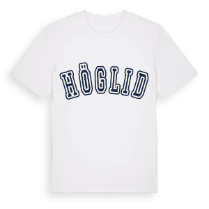 Höglid college t-shirt – ekologisk bomull t-shirt från Pinshirt