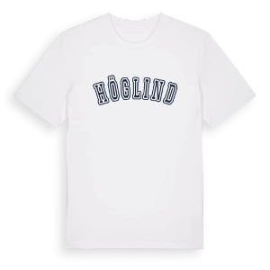 Höglind college t-shirt – ekologisk bomull t-shirt från Pinshirt