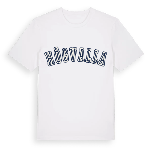 Högvalla college t-shirt – ekologisk bomull t-shirt från Pinshirt