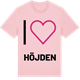 Pink Cotton t-shirt med Jag älskar Höjden t-shirt stort tryck