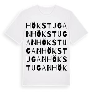 Hökstugan ordlek t-shirt – ekologisk bomull t-shirt från Pinshirt