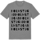 Mid Heather Gray t-shirt med Holmstugan ordlek t-shirt