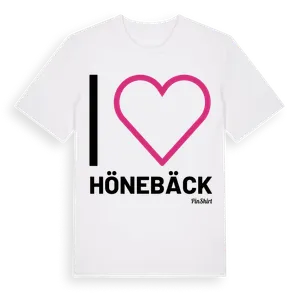 Jag älskar Hönebäck t-shirt stort tryck – ekologisk bomull t-shirt från Pinshirt