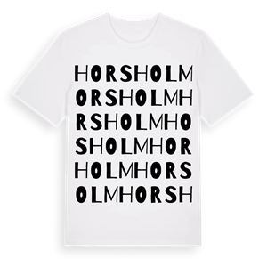 Horsholm ordlek t-shirt – ekologisk bomull t-shirt från Pinshirt