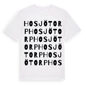 Hosjötorp ordlek t-shirt – ekologisk bomull t-shirt från Pinshirt