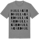 Mid Heather Gray t-shirt med Hulla gård ordlek t-shirt