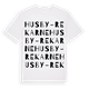 White t-shirt med Husby-Rekarne ordlek t-shirt