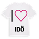 White t-shirt med Jag älskar Idö t-shirt stort tryck
