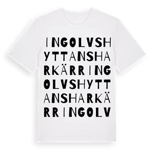 Ingolvshyttans harkärr ordlek t-shirt – ekologisk bomull t-shirt från Pinshirt