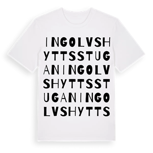Ingolvshyttsstugan ordlek t-shirt – ekologisk bomull t-shirt från Pinshirt