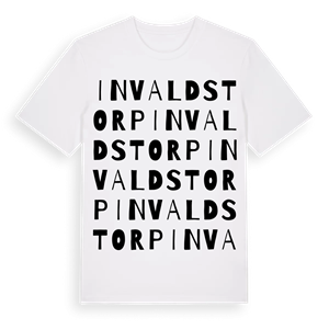 Invaldstorp ordlek t-shirt – ekologisk bomull t-shirt från Pinshirt
