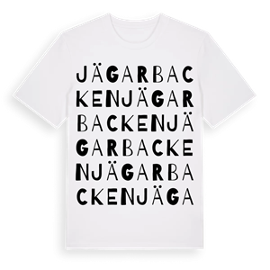 Jägarbacken ordlek t-shirt – ekologisk bomull t-shirt från Pinshirt