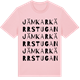 Pink Cotton t-shirt med Jämkarkärrstugan ordlek t-shirt