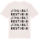 Vintage White t-shirt med Jämkarkärrstugan ordlek t-shirt