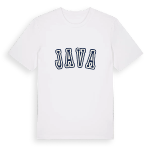 Java college t-shirt – ekologisk bomull t-shirt från Pinshirt