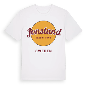 Jonslund cirkel t-shirt – ekologisk bomull t-shirt från Pinshirt