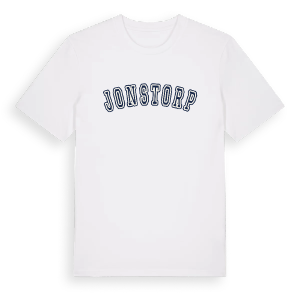 Jonstorp college t-shirt – ekologisk bomull t-shirt från Pinshirt