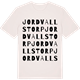 Vintage White t-shirt med Jordvallstorp ordlek t-shirt