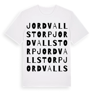 Jordvallstorp ordlek t-shirt – ekologisk bomull t-shirt från Pinshirt