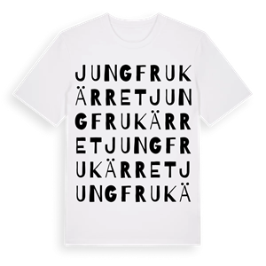 Jungfrukärret ordlek t-shirt – ekologisk bomull t-shirt från Pinshirt