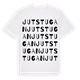 White t-shirt med Jutstugan ordlek t-shirt
