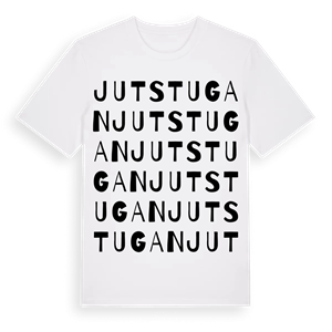 Jutstugan ordlek t-shirt – ekologisk bomull t-shirt från Pinshirt