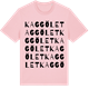 Pink Cotton t-shirt med Kaggölet ordlek t-shirt