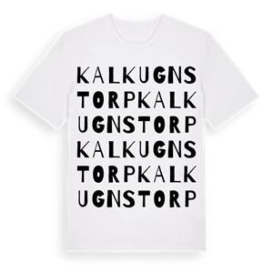 Kalkugnstorp ordlek t-shirt – ekologisk bomull t-shirt från Pinshirt