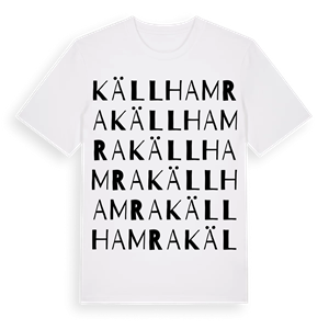 Källhamra ordlek t-shirt – ekologisk bomull t-shirt från Pinshirt