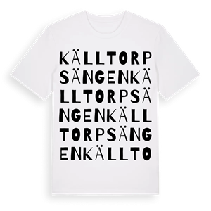 Källtorpsängen ordlek t-shirt – ekologisk bomull t-shirt från Pinshirt