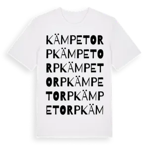 Kämpetorp ordlek t-shirt – ekologisk bomull t-shirt från Pinshirt