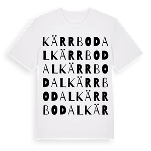 Kärrbodal ordlek t-shirt – ekologisk bomull t-shirt från Pinshirt