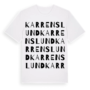 Karrenslund ordlek t-shirt – ekologisk bomull t-shirt från Pinshirt
