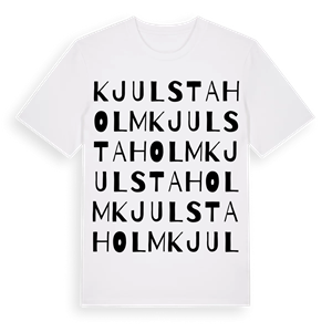 Kjulstaholm ordlek t-shirt – ekologisk bomull t-shirt från Pinshirt