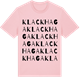 Pink Cotton t-shirt med Klackhaga ordlek t-shirt