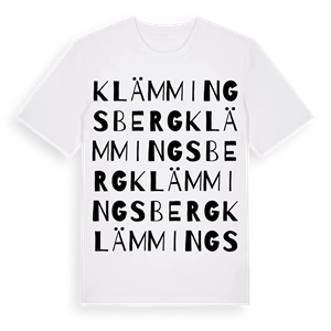 Klämmingsberg ordlek t-shirt – ekologisk bomull t-shirt från Pinshirt