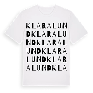 Klaralund ordlek t-shirt – ekologisk bomull t-shirt från Pinshirt