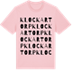Pink Cotton t-shirt med Klockartorp ordlek t-shirt