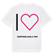 White t-shirt med Jag älskar Knäppinge gamla tomt t-shirt stort tryck
