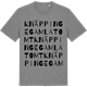 Mid Heather Gray t-shirt med Knäppinge gamla tomt ordlek t-shirt
