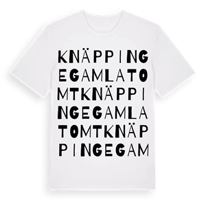 Knäppinge gamla tomt ordlek t-shirt – ekologisk bomull t-shirt från Pinshirt