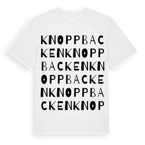 Knoppbacken ordlek t-shirt – ekologisk bomull t-shirt från Pinshirt