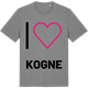 Mid Heather Gray t-shirt med Jag älskar Kogne t-shirt stort tryck